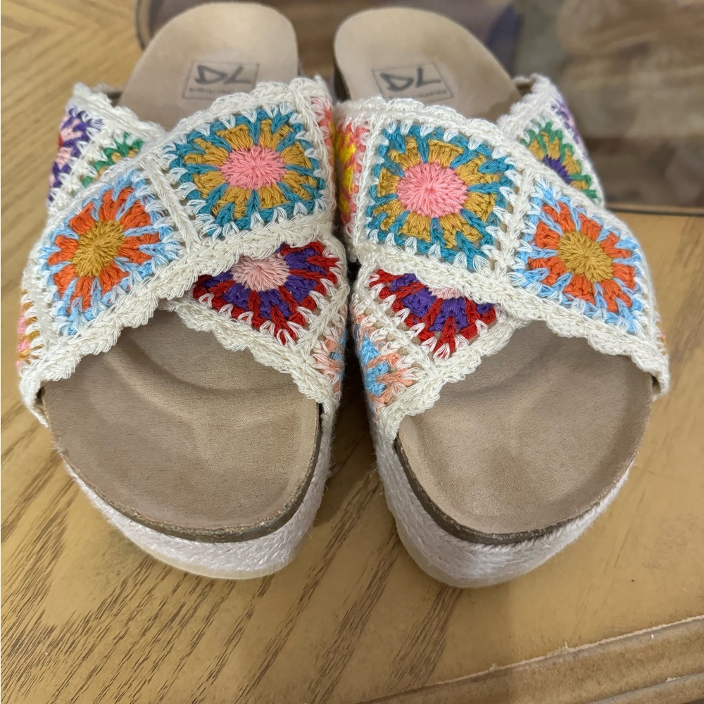 Dirty Laundry Platform Patchwork Sandals